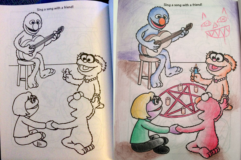 Illustration for article titled Your Childhood Coloring Books, Now With Nightmares